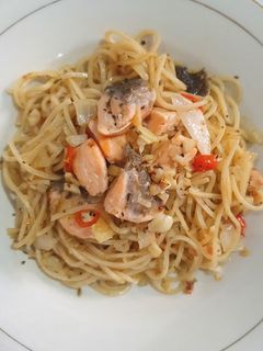 Foto resep [16] Aglio Olio Salmon