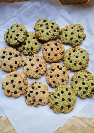 Foto resep Choco chip matcha almond cookies