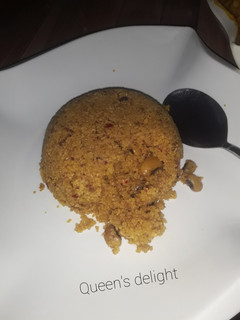 A picture of Couscous jollof with beans.