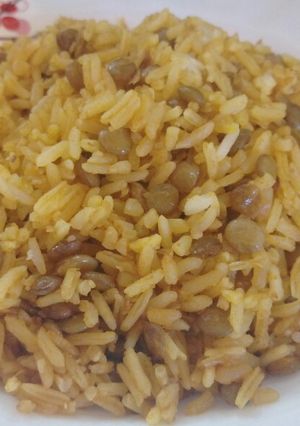 عکسی از دستور عدس پلو ساده
