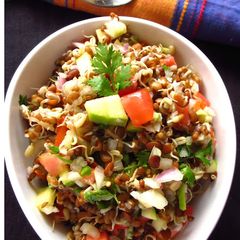 A picture of Matki and Kulith Sprouts Salad.