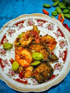 Foto resep Balado udang,terong pete