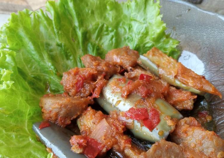 Terong goreng baso balado