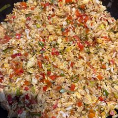 A picture of Mediterranean Chicken and Rice.