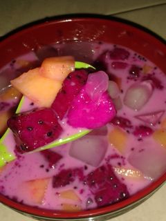 Foto resep Es buah naga merahhhhh