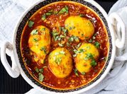 A picture of boiled egg onion curry