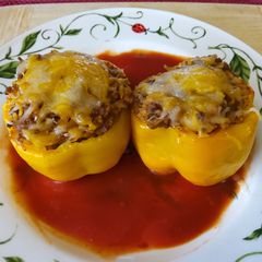 A picture of Lee's Stuffed TexMex Bell Peppers.