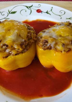 A picture of Lee's Stuffed TexMex Bell Peppers.