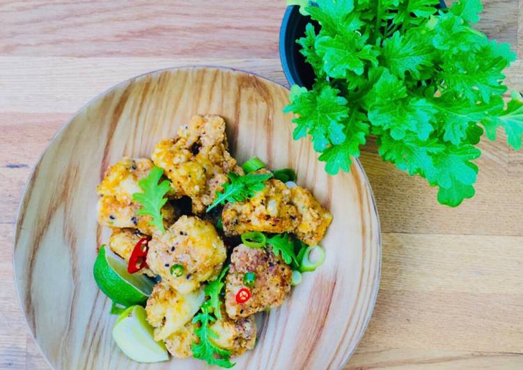 Simple Way to Make Any-night-of-the-week Wasabi Crispy Cauliflower with Green Dip 🌱