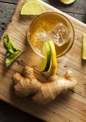 A picture of Lemon and ginger mocktail.