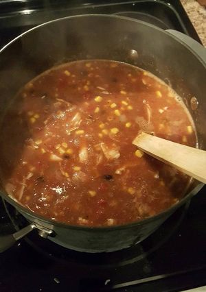 A picture of Chicken Tortilla Soup.