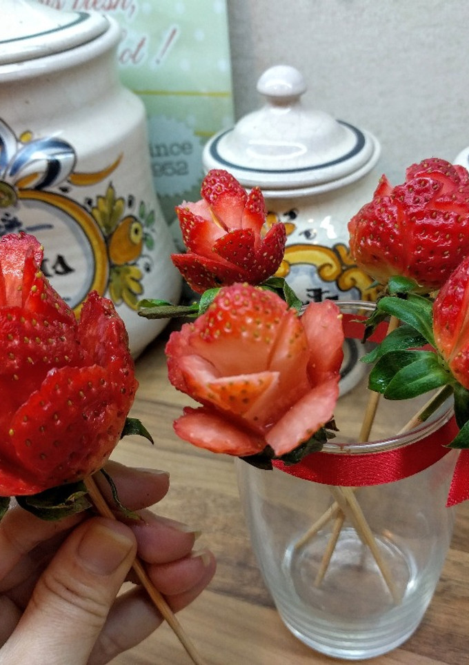 Una foto de Rosas de fresas