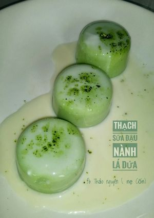 Hình của món Thạch sữa đậu nành lá dứa.
