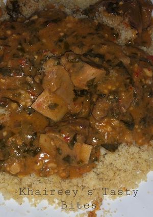 A picture of Bulgur with vegetable soup.