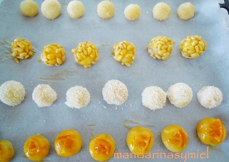 Steps to Prepare Favorite Panellets de piñones, coco, azúcar y naranja confitada