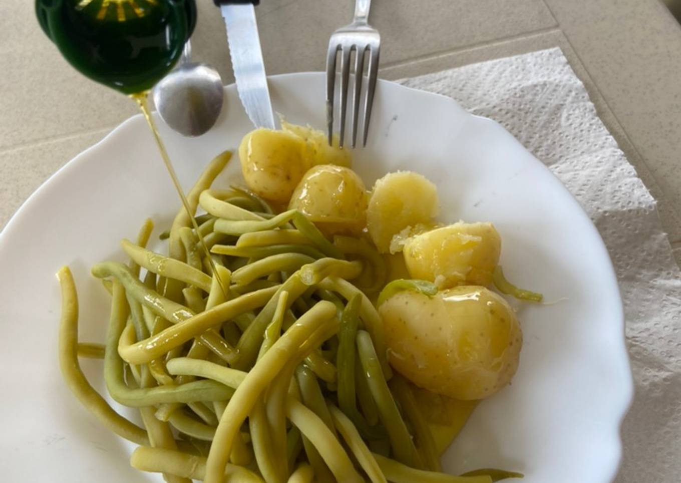 Haricots beurre et pommes de terre