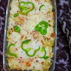 A picture of Chicken cheese lasagna 😋😋.