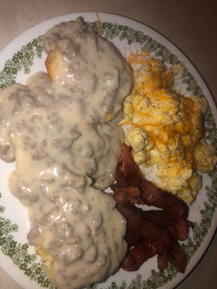 A picture of Biscuits and gravy.