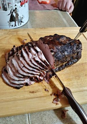 A picture of Grilled slowcooker pork loin.