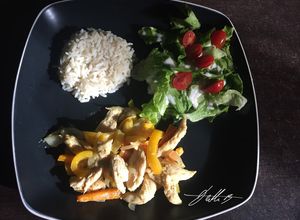 Una foto de Fajitas de pollo al pimiento