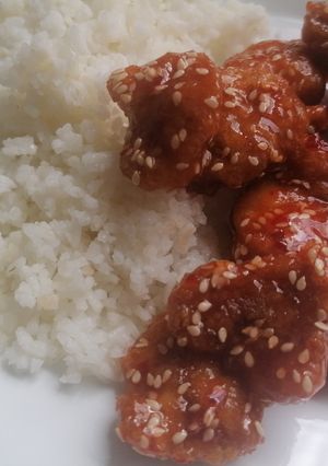 Mézes-szezámmagos (csípős) csirkemell recept fotója