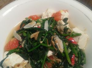Foto resep Tumis daun lumai ebi mix tahu
