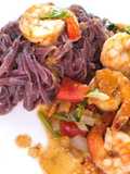 สปาเกตตี้กุ้งซอสเนยถั่ว