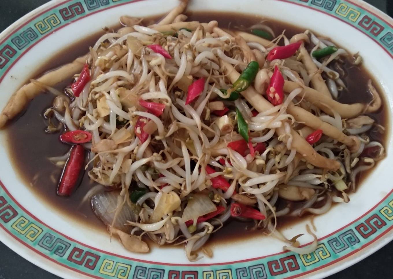 Toge & jamur masak Yakiniku. Enak & simpel