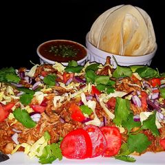 A picture of Mike's Garlic Pork Machaca (Tender Pulled Mexican Pork Tacos).