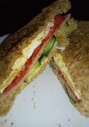 A picture of Home made Sandwich.