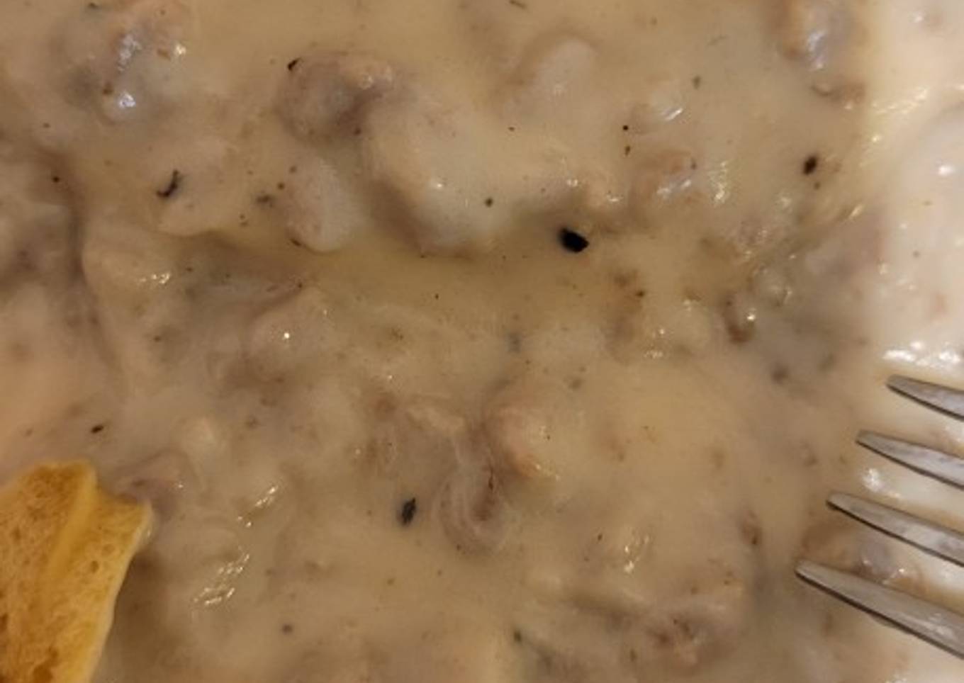 Sausage gravy and biscuits