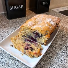 A picture of Banana blueberry bread.