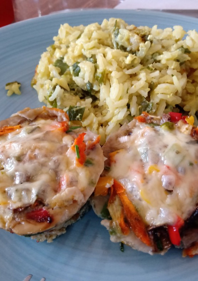 Una foto de 🍄Pastelitos de Champiñón con arroz al curry 🍚