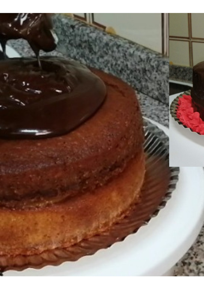 Una foto de Pastel dos sabores con un solo huevo