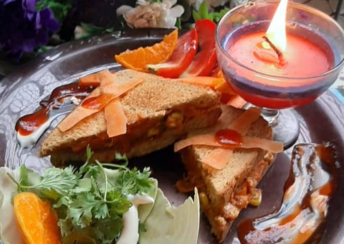 Carrot Peel Corn Cheese Sandwiches