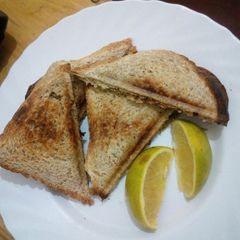 A picture of Minced meat sandwiches #breakfast.