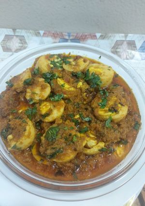 A picture of Boiled eggs masala curry.