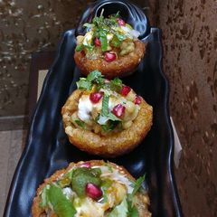 A picture of Sago Sweet Potato Katori Chaat.