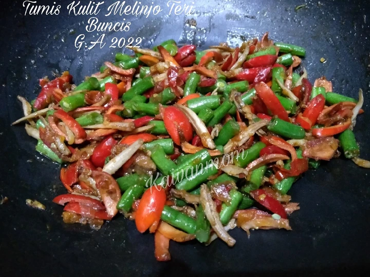 Cara Gampang Menyiapkan Resep 20. Tumis Kulit Melinjo Teri Buncis yang Bikin Ngiler Anti Ribet, Lezat Sekali