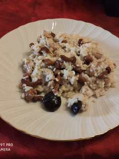 Una foto de Risotto pollo y setas