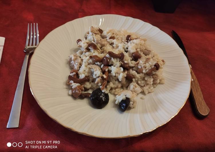 Risotto pollo y setas