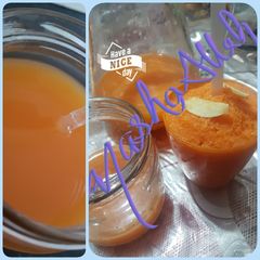 A picture of Carrot and orange juice (with hint of ginger!).