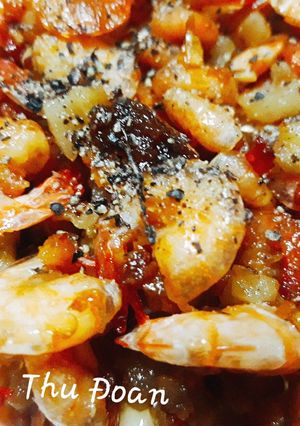 Hình của món Tép rang cháy cạnh.