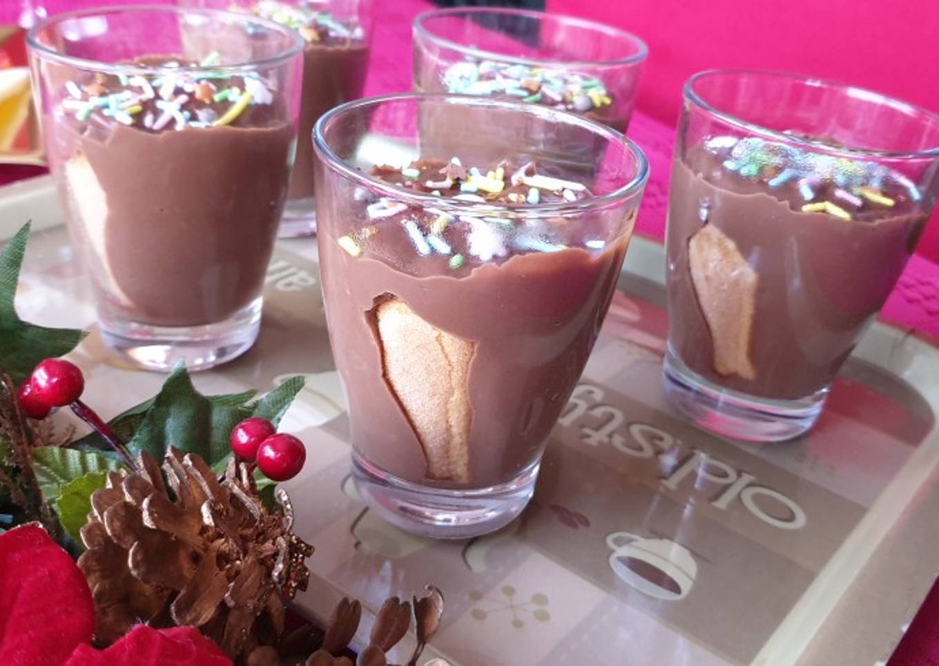 Natillas caseras de chocolate con ron