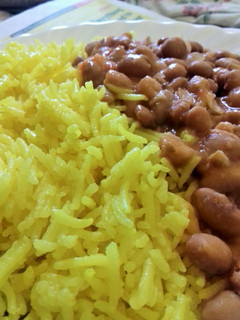 A picture of Turmeric Rice and Beans.