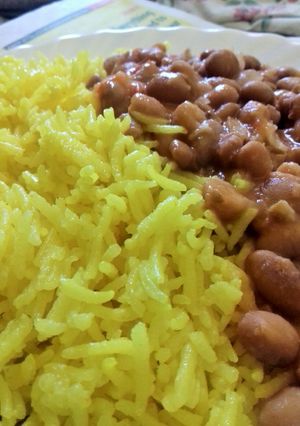 A picture of Turmeric Rice and Beans.