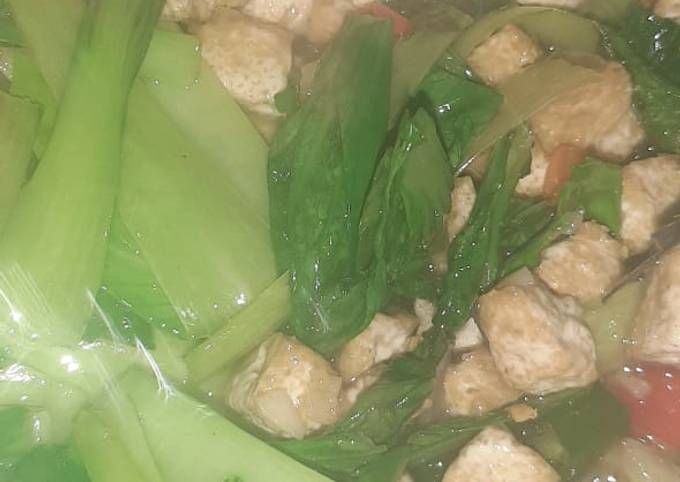 Tumis pokcoy tahu