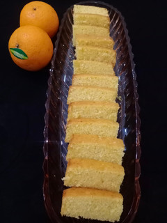 A picture of Orange cake slices 🍊🎂.