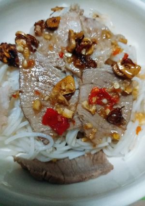 Hình của món Bún mắm nêm nhà làm.