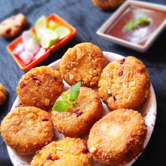 A picture of Walnut Poha Cutlet.